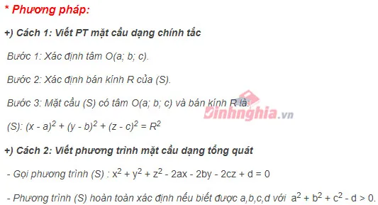 bài tập về mặt cầu