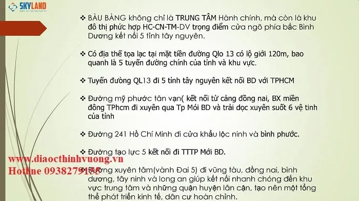 Vị trí là điểm lợi thế lớn của khu đô thị Bàu Bàng