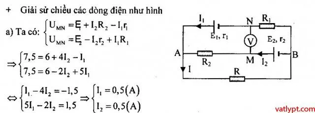 Định luật ôm cho đoạn mạch chứa nguồn, máy thu, vật lí lớp 11