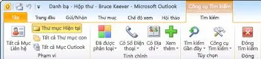 Các công cụ Tìm kiếm trên tab Tìm kiếm trong ribbon