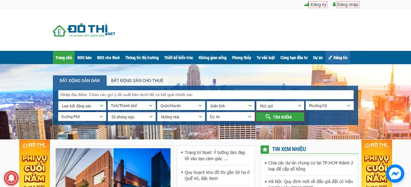Website đăng tin nhà đất Dothi.net