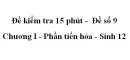 Đề kiểm tra 15 phút - Đề số 9 - Chương I - Phần tiến hóa - Sinh 12