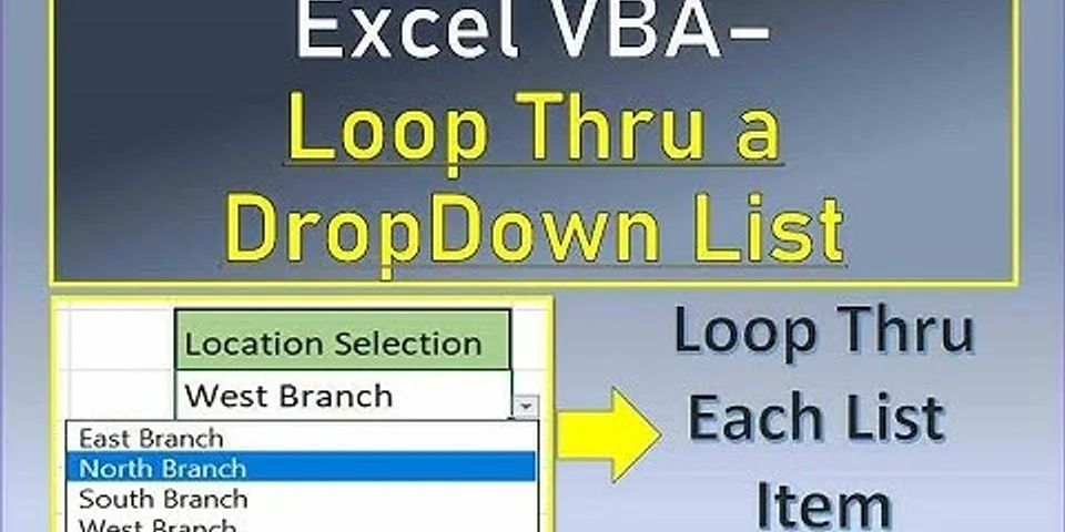 Add Values To Drop Down List In Excel VBA