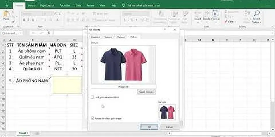 Cách chèn hình ảnh vào Excel trên macbook