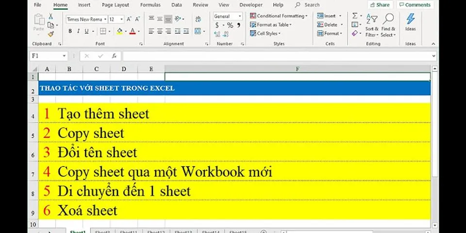 Cách xóa sheet trong Excel trên Macbook