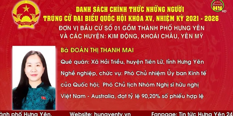 Danh sách đại biểu Quốc hội khóa 15 tỉnh Bắc Ninh