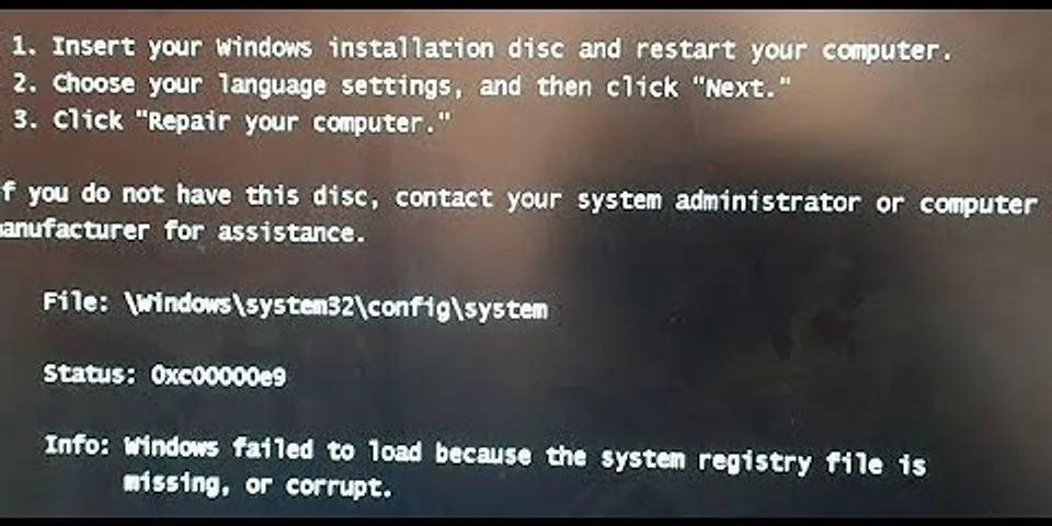 Windows cannot repair