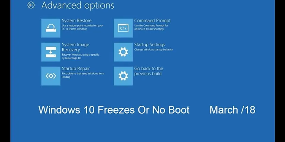 Laptop freezes on startup Windows 10