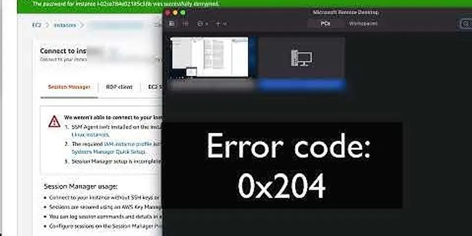 Remote Desktop error code 0x204 on iPad