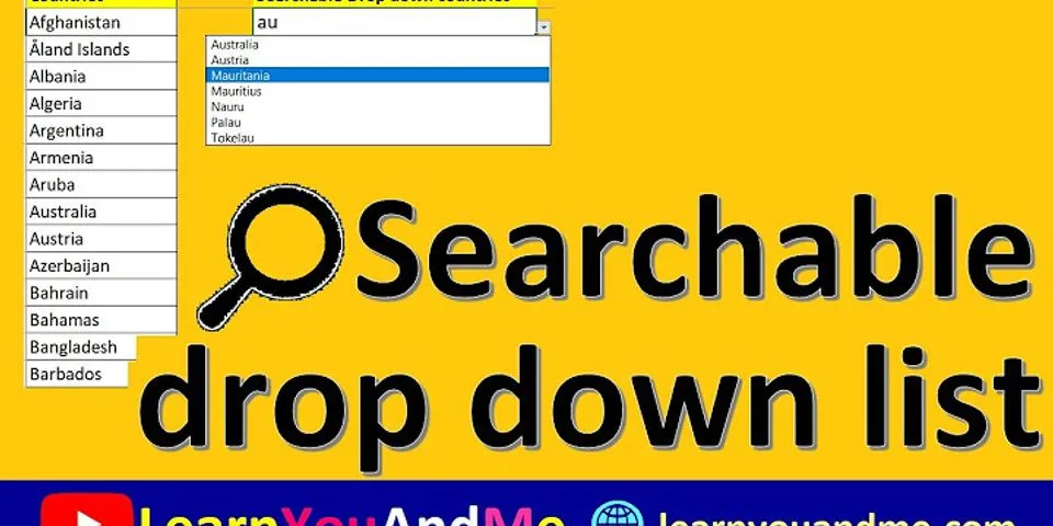 searchable drop down list in excel mac