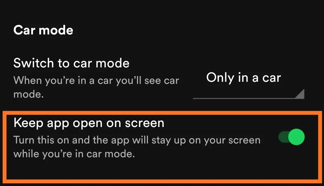 spotify car mode