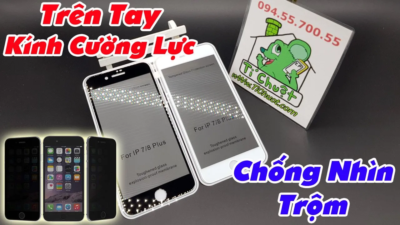 Trên tay kính cường lực chống nhìn trộm iPhone loại tốt siêu cứng, đập móp lon nước mà Không vỡ kính